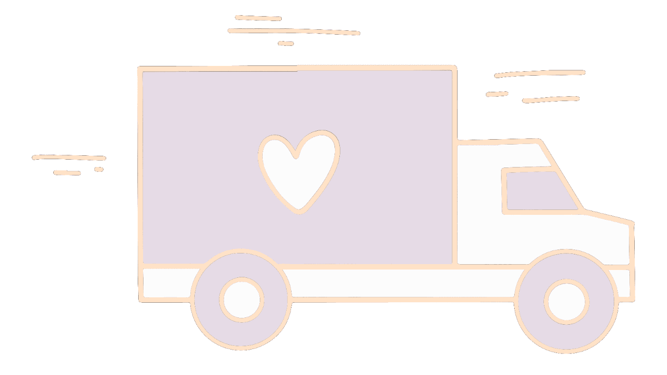 Illustrated delivery truck graphic for Free Delivery first 20 miles section.
