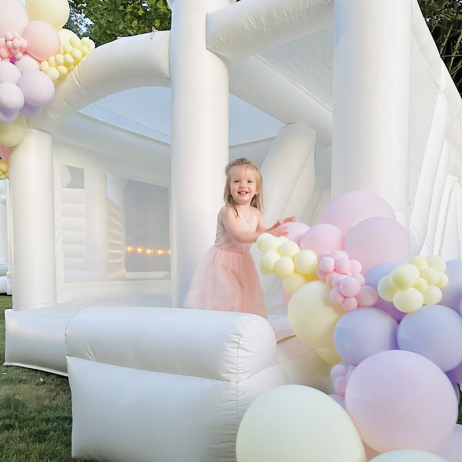 Luxury bounce house party setup