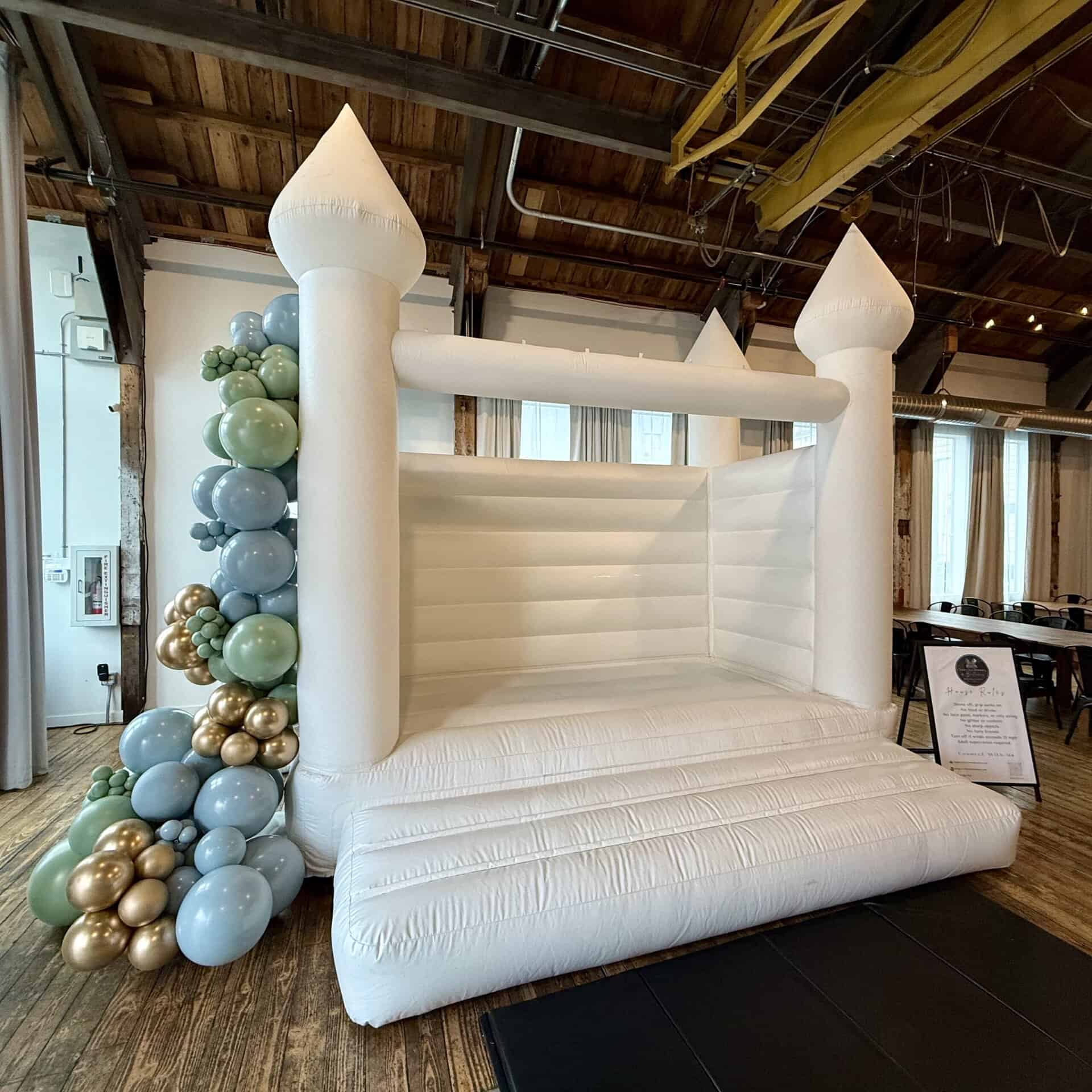 Indoor Bounce House Rental with Balloon Styling for Wedding in Snohomish County & King County.