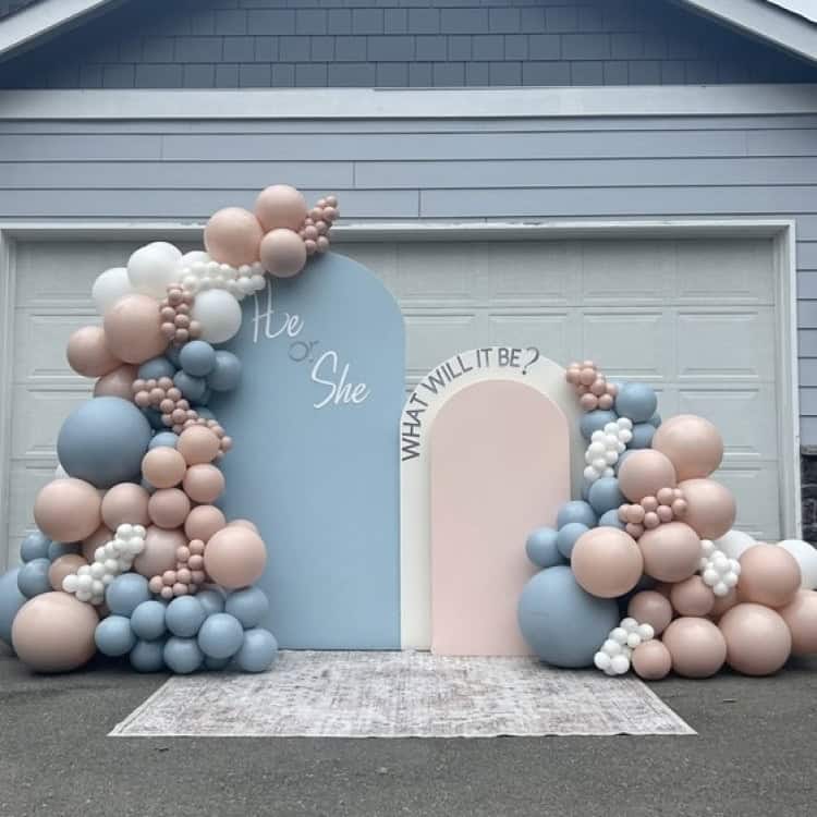 Platinum Package Party Decor Package for a gender reveal in snohomish county