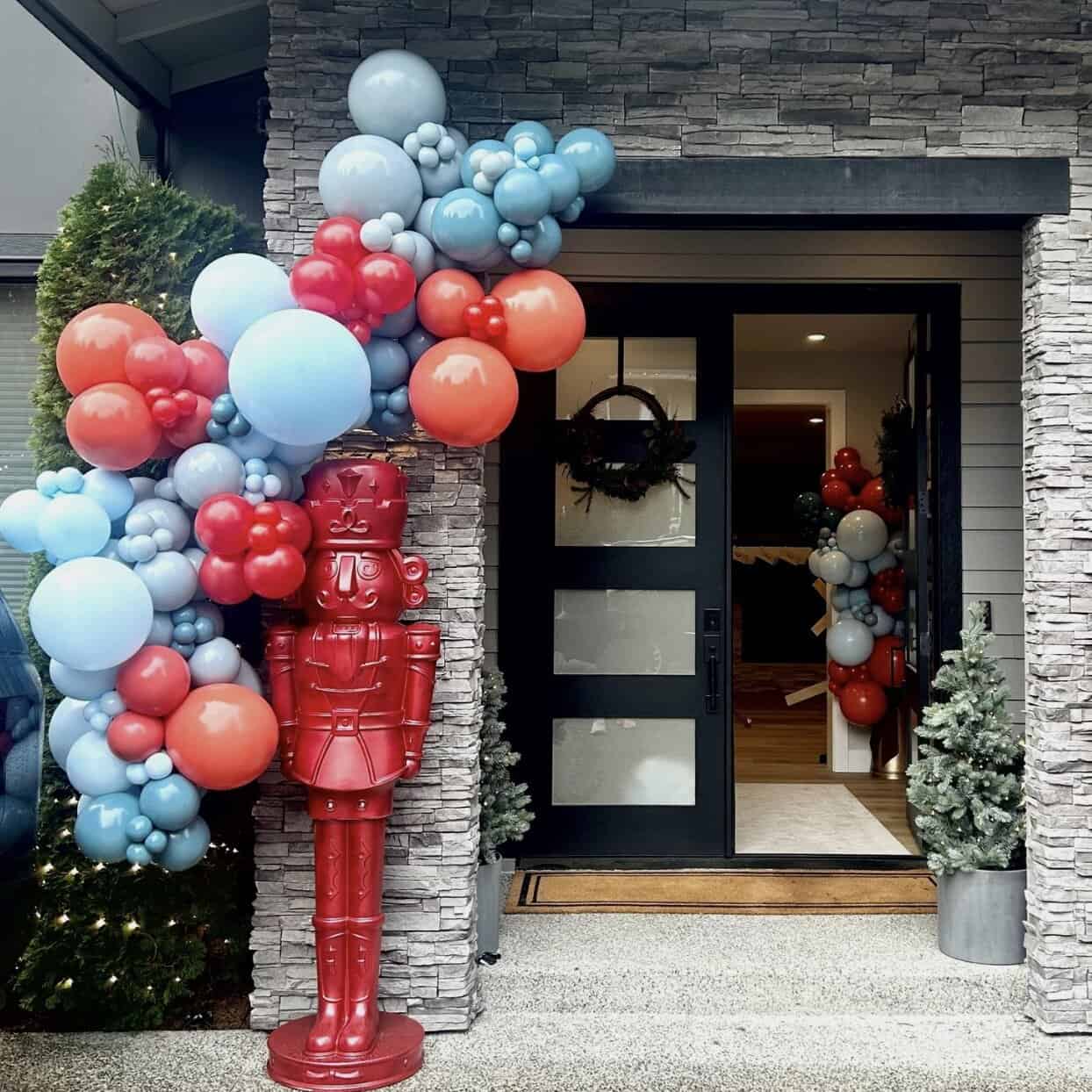 Photo: balloon garlands accenting an entryway at an event in Snohomish County