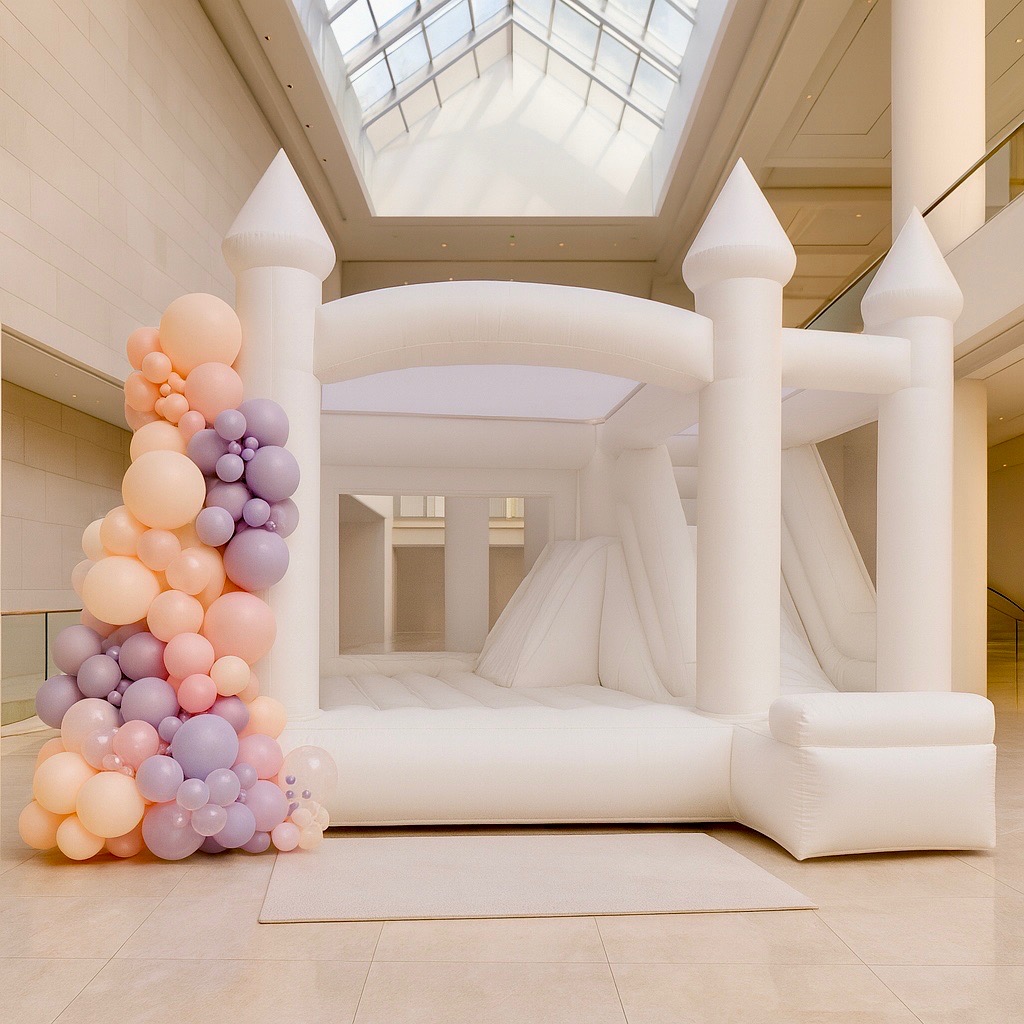 Luxury white bounce house rental